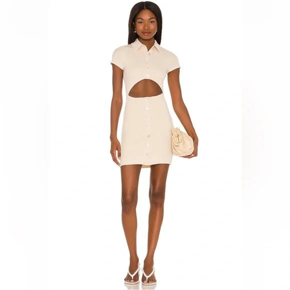 Lovers and Friends “Tara” Mini Dress in Sand | Size XXS - Picture 3 of 14